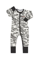 Bonds: Long Sleeve Zip Wondersuit - Zebra Stripes (Size 1)