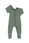 Bonds: Long Sleeve Zip Wondersuit - Green Stripes (Size 1)