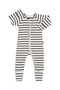 Bonds: Long Sleeve Zip Wondersuit - Grey Stripes (Size 0)