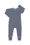 Bonds: Long Sleeve Zip Wondersuit - Blue/Beige Stripes (Size 00)