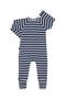 Bonds: Long Sleeve Zip Wondersuit - Blue/Beige Stripes (Size 0)