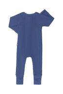 Bonds: Long Sleeve Waffle Zip Wondersuit - Bastille Blue (Size 00)