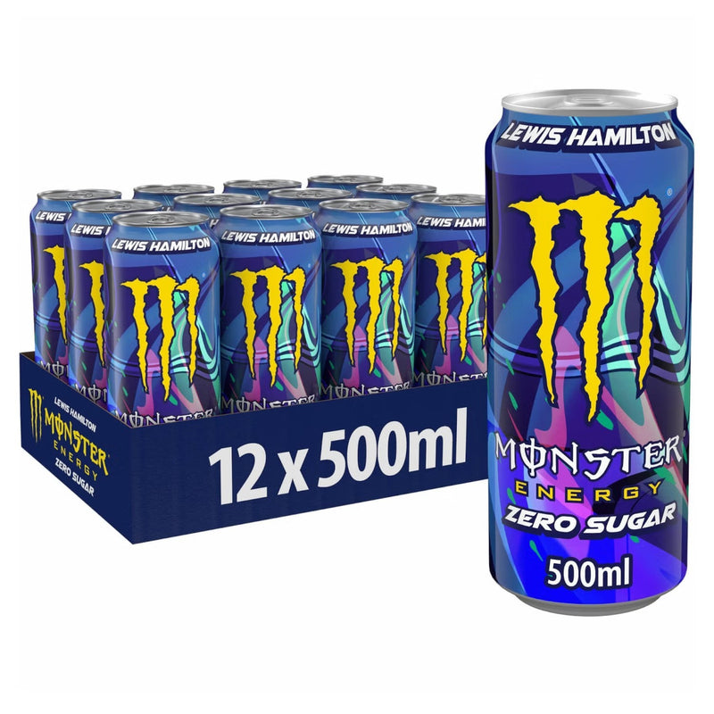 Monster Energy Drink Lewis Hamilton Zero Sugar Can- 500ml (12 Pack)