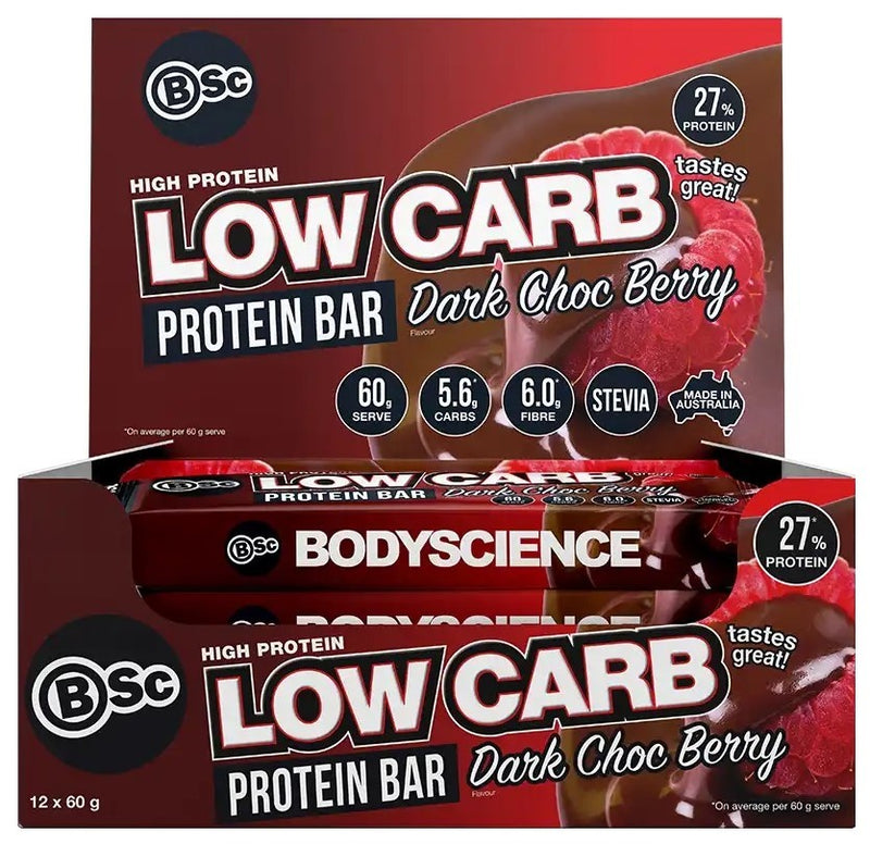 BSc Bodyscience: High Protein Bar - Dark Chocolate Berry (60g) x 12