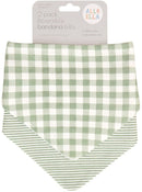 All4Ella: Bandana Bib - Gingham Sage (2 Pack)