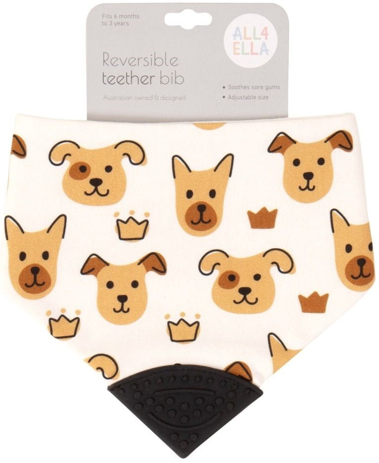 All4Ella: Bandana Bib with Silicone - Puppies