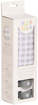 All4Ella: Muslin & Pegs Box Set - Gingham Grey