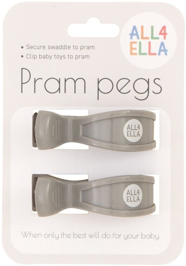 All4Ella: Pram Peg - Grey (2 Pack)