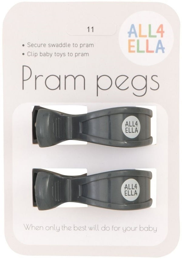 All4Ella: Pram Peg - Charcoal (2 Pack)