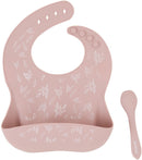 All4Ella: Silicone Bib with Spoon - Dusty Pink