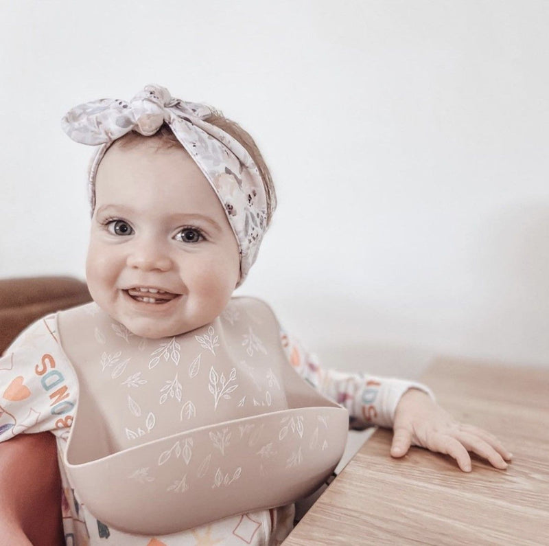 All4Ella: Silicone Bib with Spoon - Dusty Pink