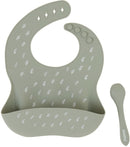 All4Ella: Silicone Bib with Spoon - Olive