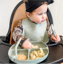 All4Ella: Silicone Bib with Spoon - Olive