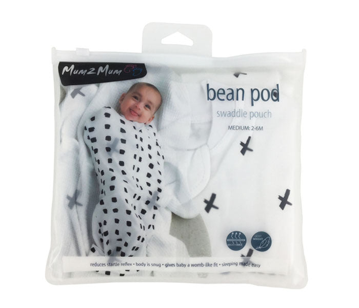 Mum 2 Mum: Bean Pod Swaddle Pouch - Criss Cross (0-2 Months) (Small)