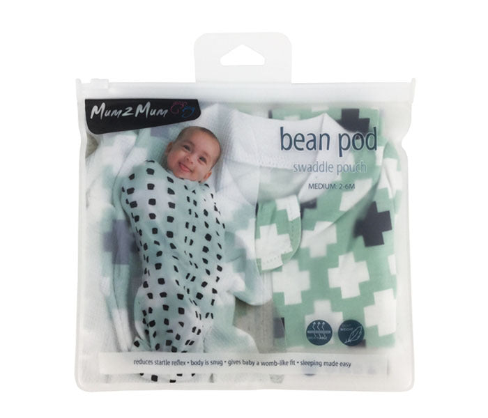 Mum 2 Mum: Bean Pod Swaddle Pouch - Mint Plus (4-12 Months) (Large)