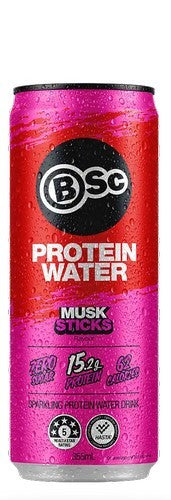 BSc BodyScience Protein Water Cans - Musk Sticks (355ml) x 12