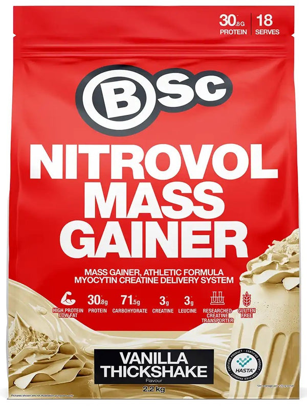 BSc Bodyscience Nitrovol Mass Gainer 2.2kg - Vanilla Thickshake