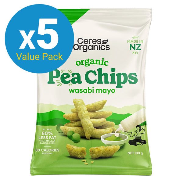 Ceres Organic Pea Chips - Wasabi Mayo 100g (5 Pack)