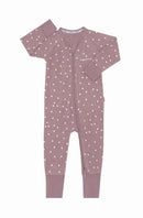 Bonds: Long Sleeve Poodelette Wondersuit - Ditsy Dots Munroe Mauve (Size 0000)