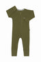 Bonds: Long Sleeve Waffle Zip Wondersuit - Hiker Green (Size 0)