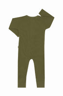 Bonds: Long Sleeve Waffle Zip Wondersuit - Hiker Green (Size 000)