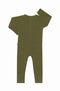 Bonds: Long Sleeve Waffle Zip Wondersuit - Hiker Green (Size 1)