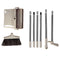 CLEANFOK Height Adjustable Broom and Dustpan Set - Khaki