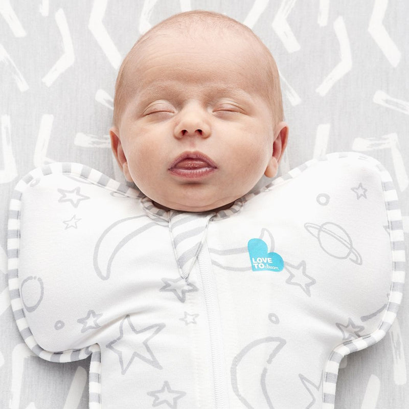 Love to Dream: Swaddle Up Bamboo 1.0 TOG - Stars & Moon (Medium) (Suitable for 6-8.5kg)