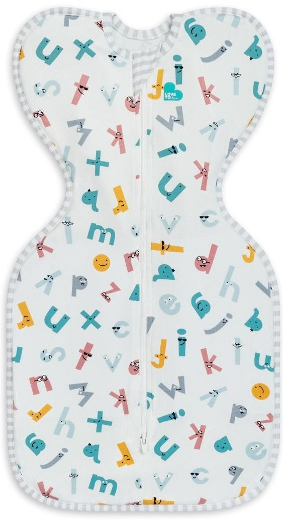 Love to Dream: Swaddle Up Ecovero 1.0 TOG - Alphabet Soup (Medium) (Suitable for 6-8.5kg)