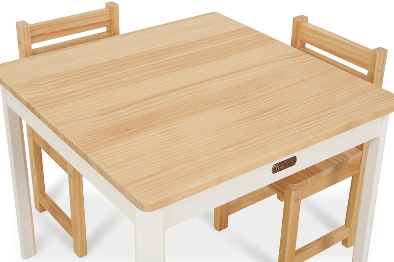 TikkTokk: Little Boss Square Table & Chairs Set - White/Natural