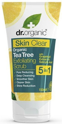 Dr. Organic: Skin Clear Organic Tea Tree Exfoliating Face Scrub (150ml)