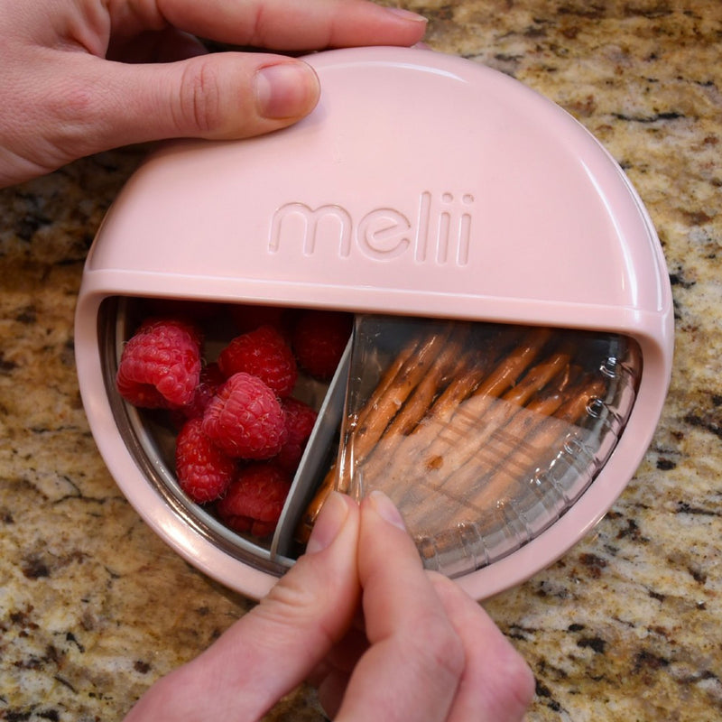 Melii: Spin Snack Container - Pink & Grey