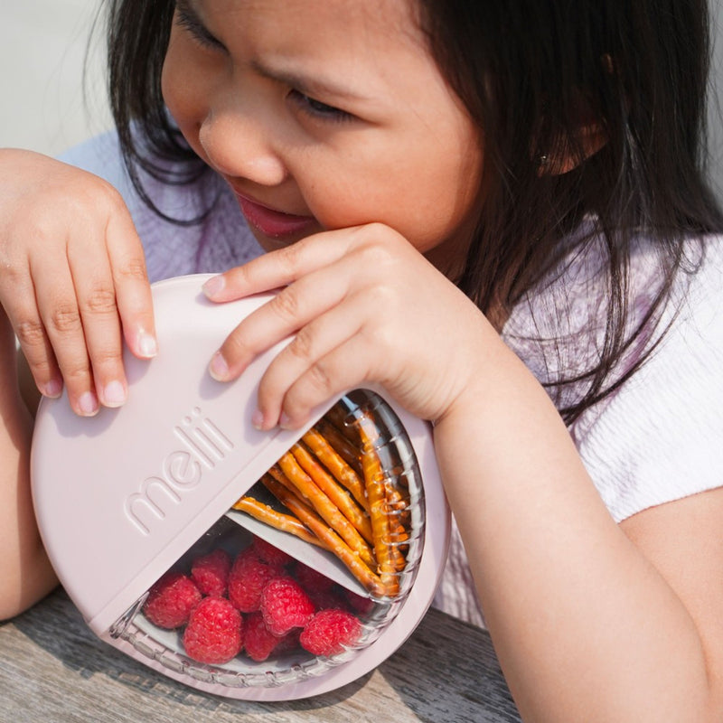 Melii: Spin Snack Container - Pink & Grey