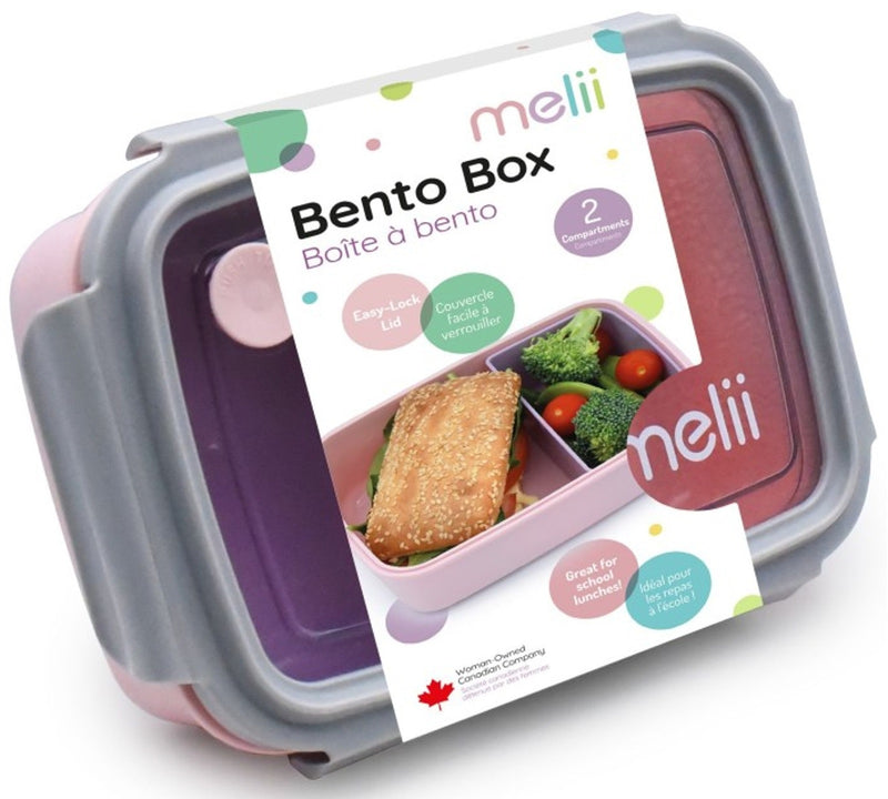 Melii: Bento Box with Removable Divider - Pink (880ml)