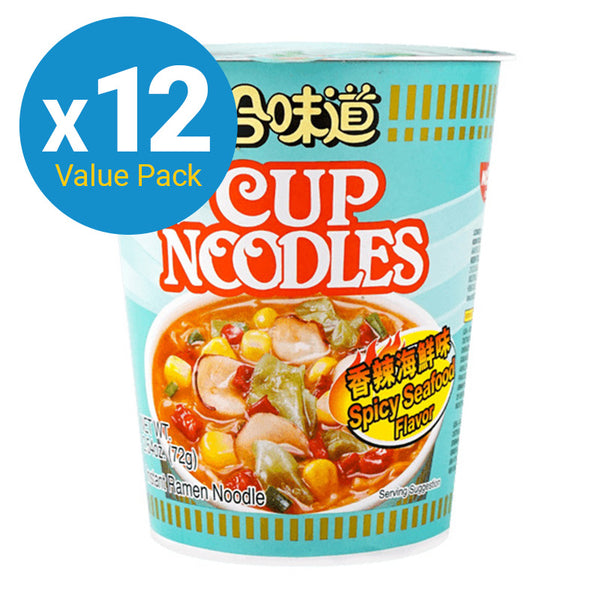 Nissin Spicy Seafood Cup Noodles 72g (12 Pack)