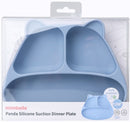 Mombella: Panda Silicone Suction Dinner Plate - Light Blue
