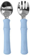 Mombella: Panda Fork & Spoon - Light Blue