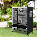 Breathable Good Night Birdcage Cover -Black