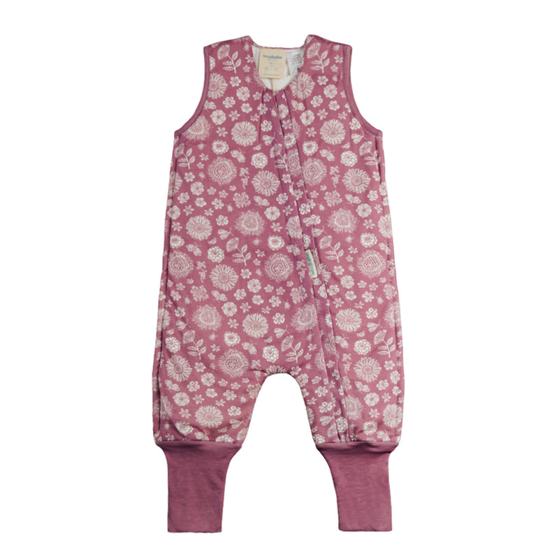 Woolbabe: Duvet Merino/Organic Cotton Sleeping Suit - Orchid Wildflower (1 year) in Purple