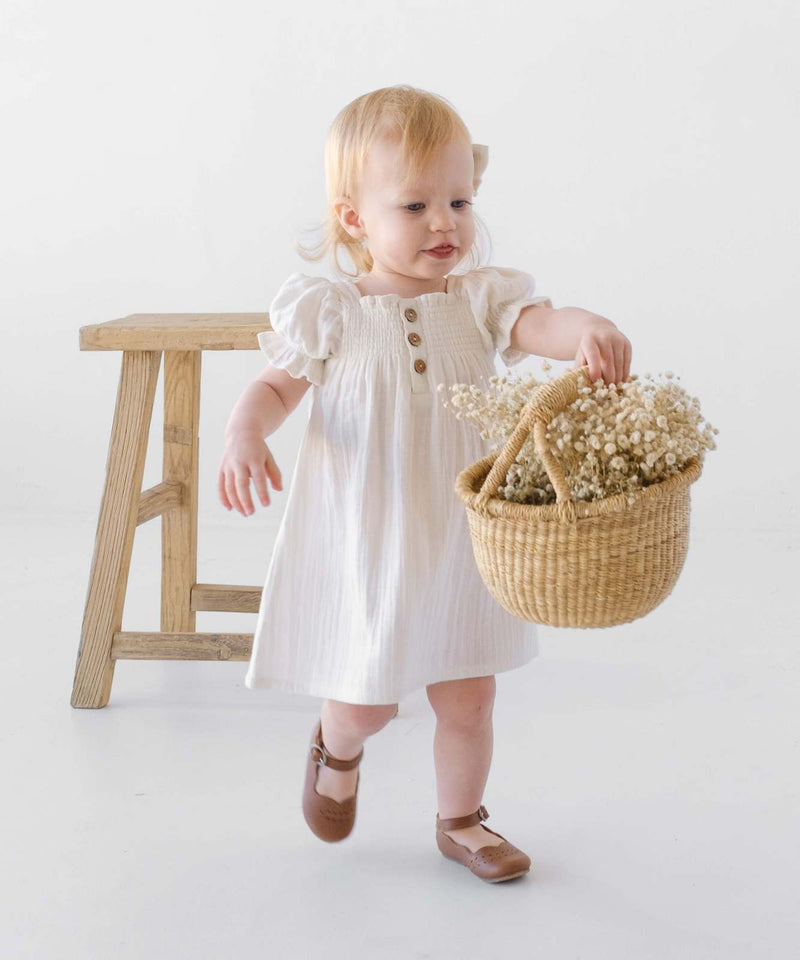 Stevie Rose: Peyton Dress - White (6-12 Months)