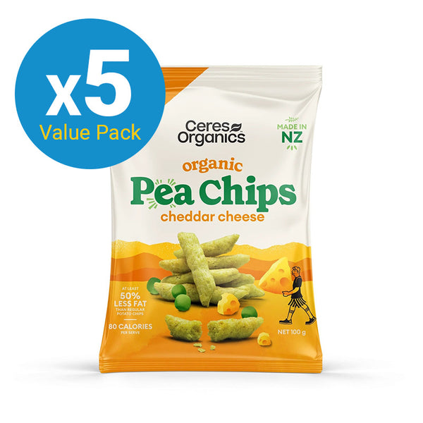 Ceres Organic Pea Chips - Cheddar Cheese 100g (5 Pack)