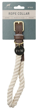 Field + Wander: Large Rope Collar - 43-53cm (Cream)