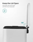 SONGMICS 50 Liters Stainless Steel Trash Can - White