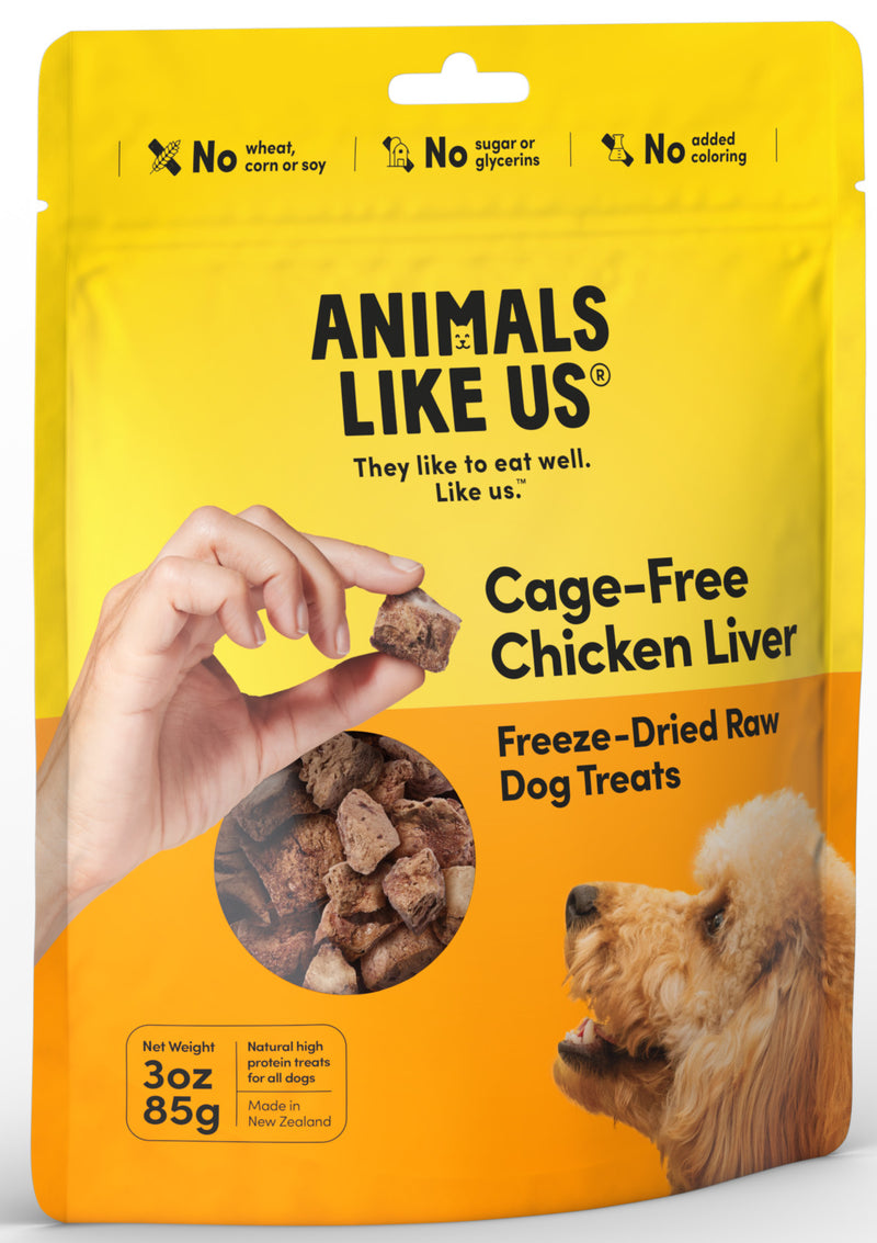 Animals Like Us: Cage-Free Chicken Liver Freeze-Dried Raw Dog Treats (85g)