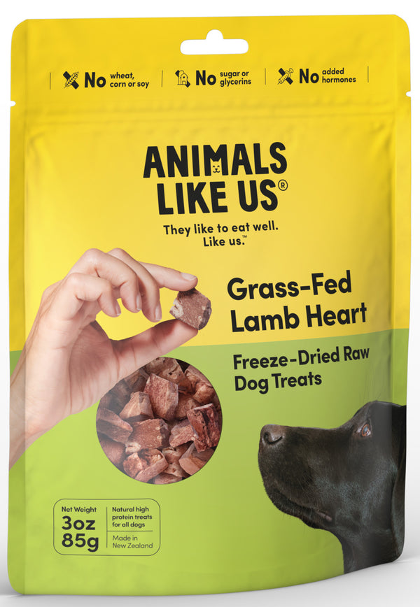Animals Like Us: Grass-Fed Lamb Heart Freeze-Dried Raw Dog Treats (85g)