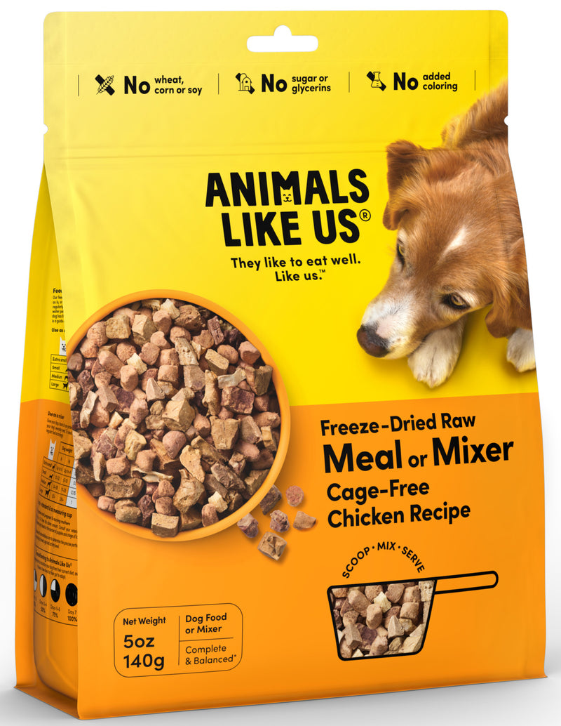 Animals Like Us: Freeze-Dried Raw Meal or Mixer Cage-Free Chicken Recipe Dog food (140g)