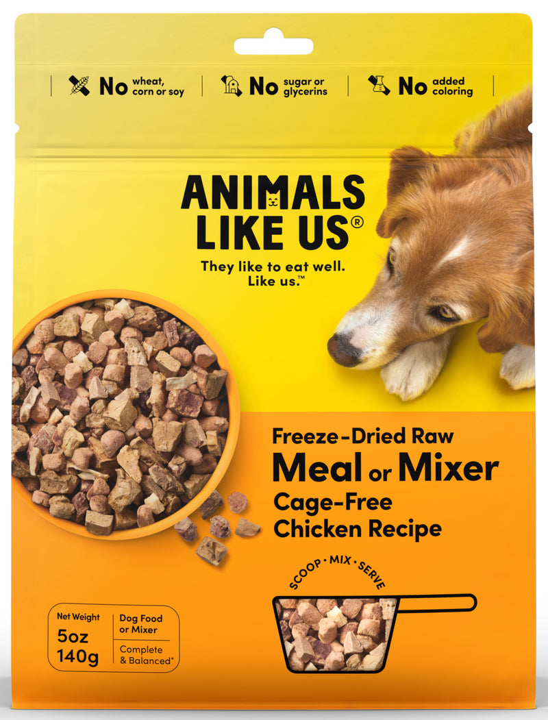 Animals Like Us: Freeze-Dried Raw Meal or Mixer Cage-Free Chicken Recipe Dog food (140g)