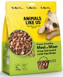 Animals Like Us: Freeze-Dried Raw Meal or Mixer Grass-Fed Lamb & Lamb Tripe Recipe Dog food (450g)