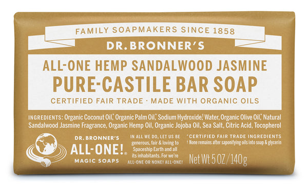 Dr Bronners: Bar Soap - Sandalwood Jasmine (140gm)