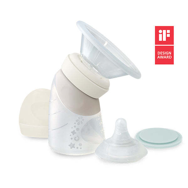 Marcus & Marcus: Silicone Angled Feeding Bottle and Breast Pump - Mint